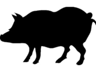 Sticker Custom Preview Image #026174 Animals Silhouettes Pig04