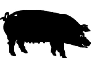 Sticker Custom Preview Image #026175 Animals Silhouettes Pig05