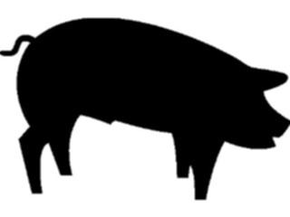 Sticker Custom Preview Image #026177 Animals Silhouettes Pig07