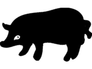 Sticker Custom Preview Image #026178 Animals Silhouettes Pig08