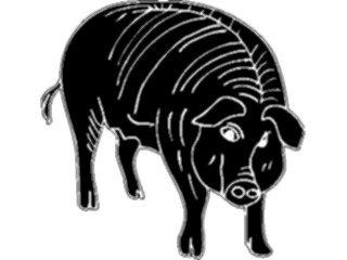 Sticker Custom Preview Image #026179 Animals Silhouettes Pig09