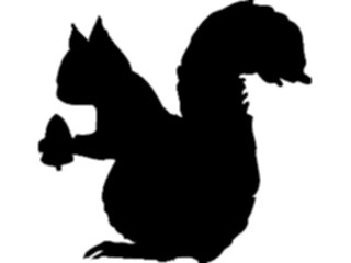 Sticker Custom Preview Image #026261 Animals Silhouettes Squirrelwith Acorn