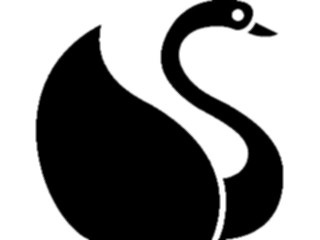 Sticker Custom Preview Image #026276 Animals Silhouettes Swan1