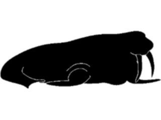 Sticker Custom Preview Image #026294 Animals Silhouettes Walrus