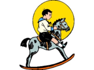 Sticker Custom Preview Image #026625 Antique Style People General Boyon Rocking Horse