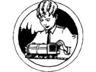 Sticker Custom Preview Image #026631 Antique Style People General Boywith Train