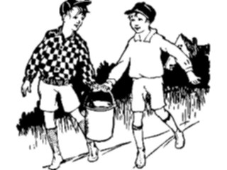 Sticker Custom Preview Image #026632 Antique Style People General Boys Carrying Pail