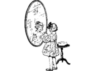 Sticker Custom Preview Image #026685 Antique Style People General Girlat Mirror1