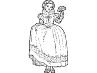 Sticker Custom Preview Image #026691 Antique Style People General Girl Dressed Up2