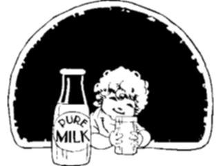 Sticker Custom Preview Image #026692 Antique Style People General Girl Drinking Milk