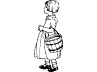 Sticker Custom Preview Image #026704 Antique Style People General Girl Holding Pail2