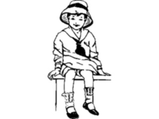 Sticker Custom Preview Image #026719 Antique Style People General Girl Sitting1