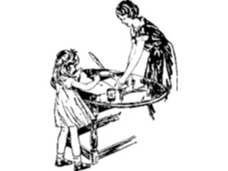 Sticker Custom Preview Image #026735 Antique Style People General Mother Helping Child