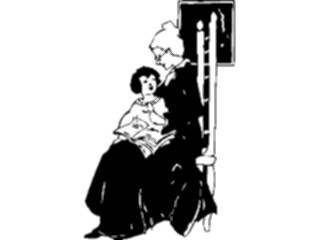 Sticker Custom Preview Image #026737 Antique Style People General Mother Readingto Child