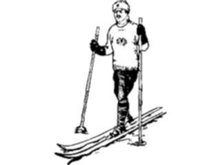 Sticker Custom Preview Image #026747 Antique Style People General Skier