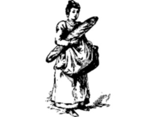 Sticker Custom Preview Image #026758 Antique Style People General Woman Carrying Groceries