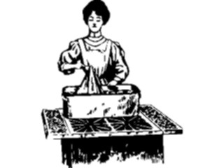 Sticker Custom Preview Image #026762 Antique Style People General Woman Doing Laundry2