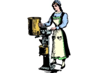 Sticker Custom Preview Image #026776 Antique Style People General Womanwith Machine