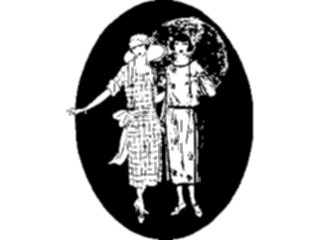 Sticker Custom Preview Image #026777 Antique Style People General Women Walking