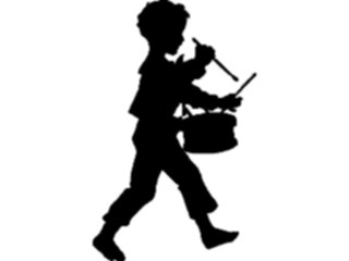 Sticker Custom Preview Image #026784 Antique Style People Silhouettes Boy Drumming