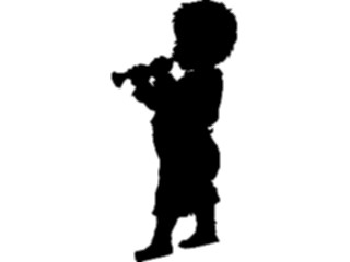 Sticker Custom Preview Image #026789 Antique Style People Silhouettes Boy Playing Instrument