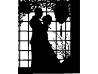 Sticker Custom Preview Image #026800 Antique Style People Silhouettes Couple Embracing