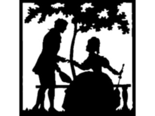 Sticker Custom Preview Image #026802 Antique Style People Silhouettes Coupleinthe Park