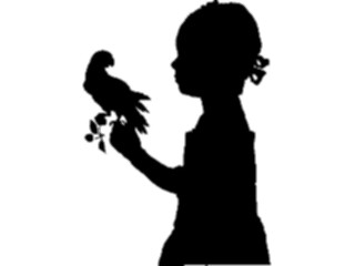 Sticker Custom Preview Image #026810 Antique Style People Silhouettes Girl Bird2