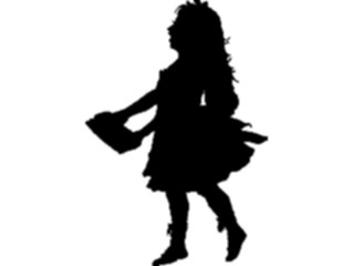 Sticker Custom Preview Image #026815 Antique Style People Silhouettes Girl Holding Box