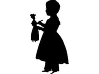 Sticker Custom Preview Image #026821 Antique Style People Silhouettes Girlwith Doll3