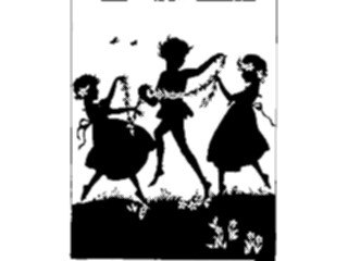 Sticker Custom Preview Image #026831 Antique Style People Silhouettes Kids Playing2