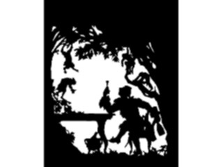 Sticker Custom Preview Image #026847 Antique Style People Silhouettes Man Drinking