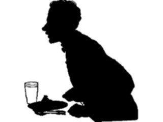 Sticker Custom Preview Image #026848 Antique Style People Silhouettes Man Eating