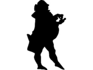 Sticker Custom Preview Image #026850 Antique Style People Silhouettes Man Holding Snuff