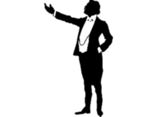 Sticker Custom Preview Image #026852 Antique Style People Silhouettes Manin Tuxedo2