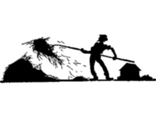 Sticker Custom Preview Image #026853 Antique Style People Silhouettes Man Pitching Hay