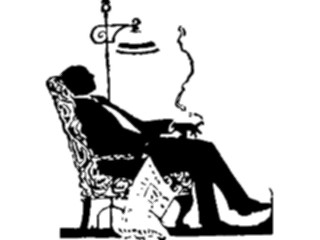 Sticker Custom Preview Image #026854 Antique Style People Silhouettes Man Relaxing