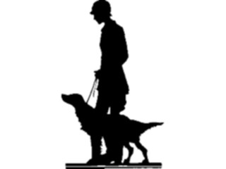 Sticker Custom Preview Image #026856 Antique Style People Silhouettes Man Walking Dog