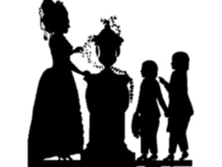 Sticker Custom Preview Image #026859 Antique Style People Silhouettes Mother Children