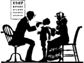 Sticker Custom Preview Image #026864 Antique Style People Silhouettes Pediatrician