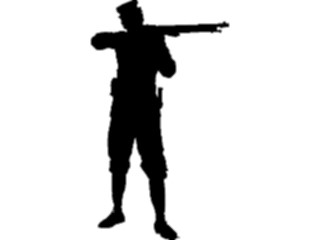 Sticker Custom Preview Image #026872 Antique Style People Silhouettes Soldierwith Rifle