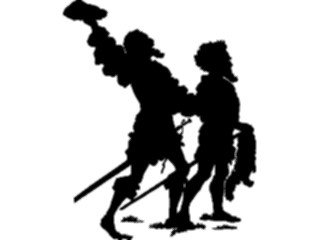 Sticker Custom Preview Image #026873 Antique Style People Silhouettes Soldiers