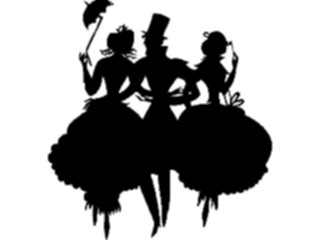 Sticker Custom Preview Image #026875 Antique Style People Silhouettes Trio