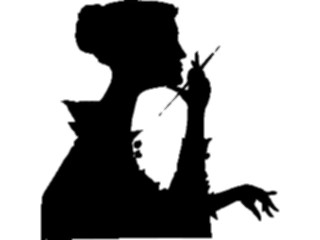 Sticker Custom Preview Image #026886 Antique Style People Silhouettes Woman Painting