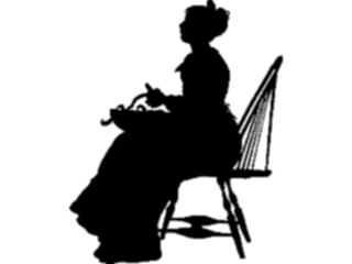 Sticker Custom Preview Image #026887 Antique Style People Silhouettes Woman Peeling Vegetables