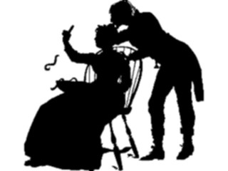 Sticker Custom Preview Image #026890 Antique Style People Silhouettes Woman Seated