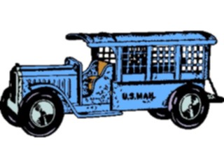 Sticker Custom Preview Image #027014 Antique Style Toys Games Truck Mail