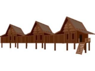 Sticker Custom Preview Image #027633 Architecture Landmarks World General Longhouses Malaysia