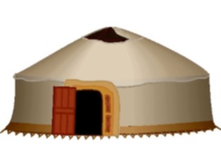 Sticker Custom Preview Image #027655 Architecture Landmarks World General Mongolian Yurt