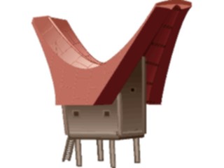 Sticker Custom Preview Image #027828 Architecture Landmarks World General Toradja Saddle Roofed House